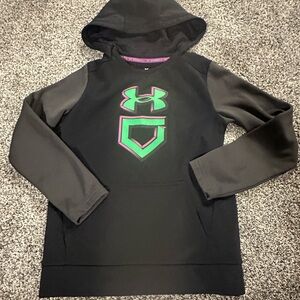 Under Armour Baseball kids boys youth hooded sweatshirt size medium M Black